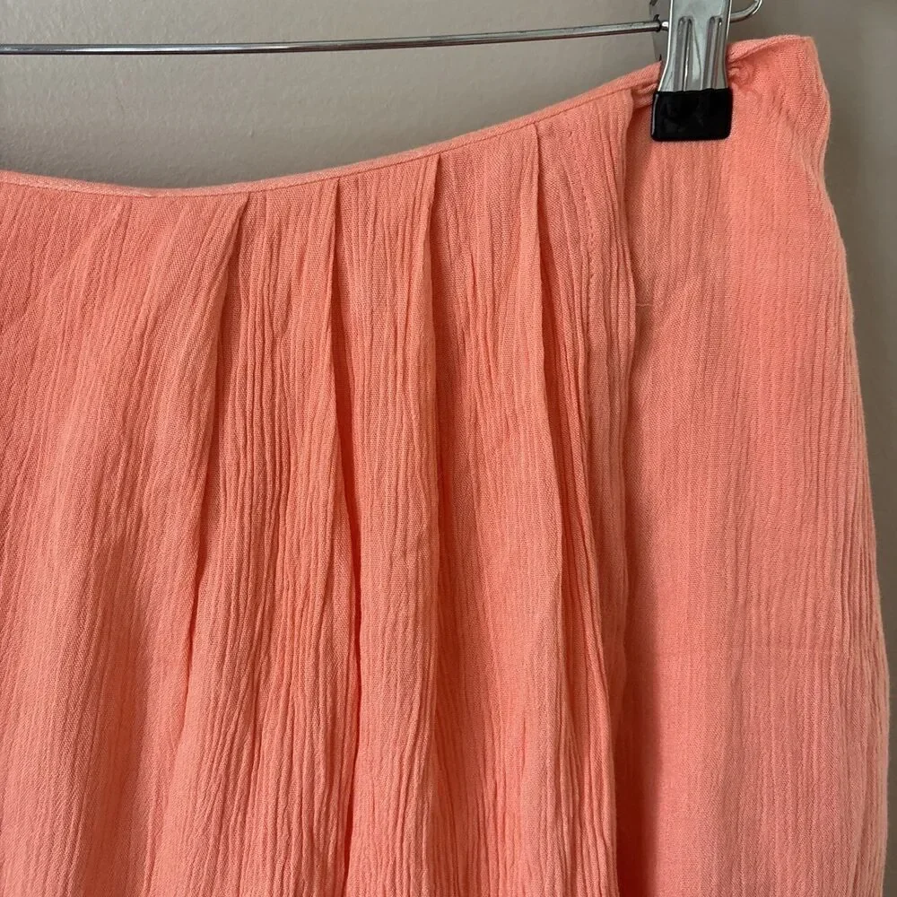 Boston Proper Women’s M Orange Linen Skort Lightweight Summer Casual